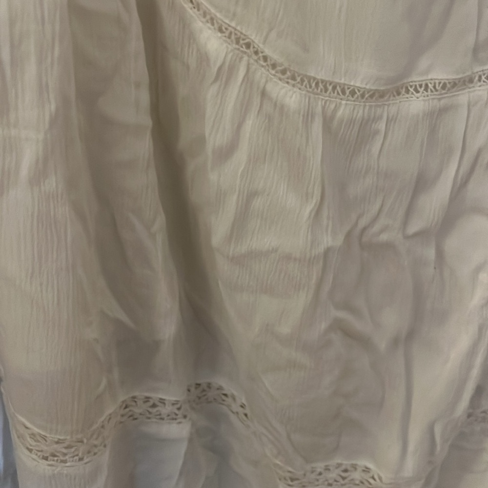 Aeropostale Cream Midi A-Line Tiered Skirt - Picture 3 of 3